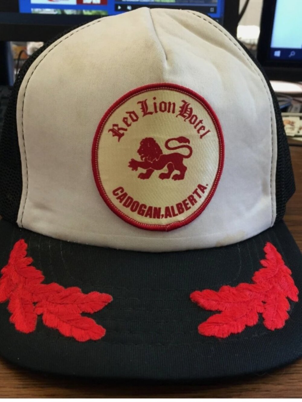 Vintage Red Lion Hotel Cadogan Alberta Black Snap Back Baseball Trucker Cap